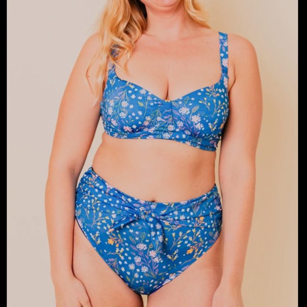 Kitty and vibe floral two piece bikini set